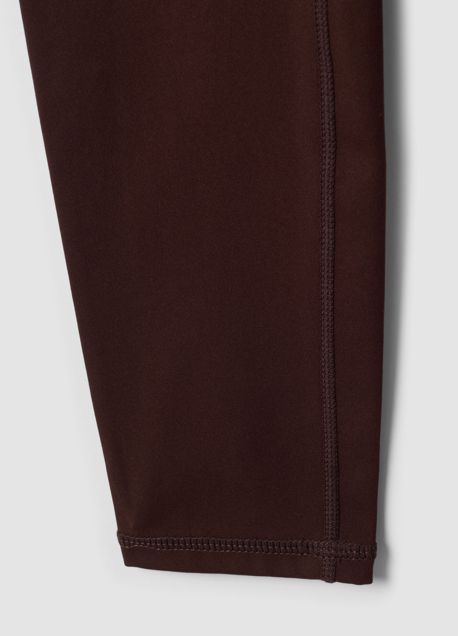 Leggings marroni in tessuto elasticizzato traspirante a vita alta ALTAVIA STUDIO