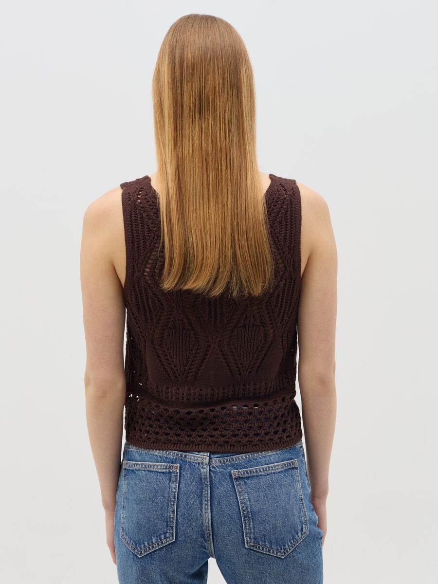 Brown crochet tank top_3