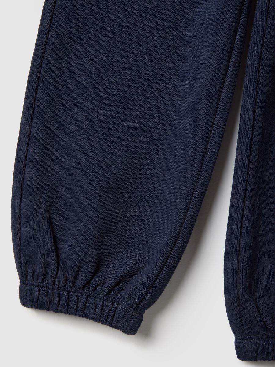 Blue jogger trousers for girls in pure cotton regular fit_3