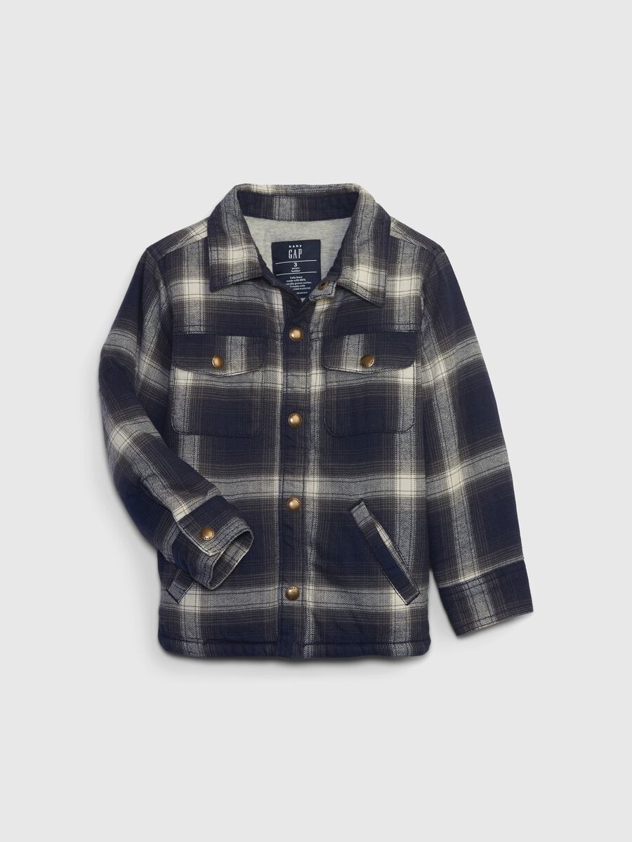 Shacket in flanella con fantasia check_0