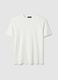 White cotton crew neck T-shirt, regular fit_4