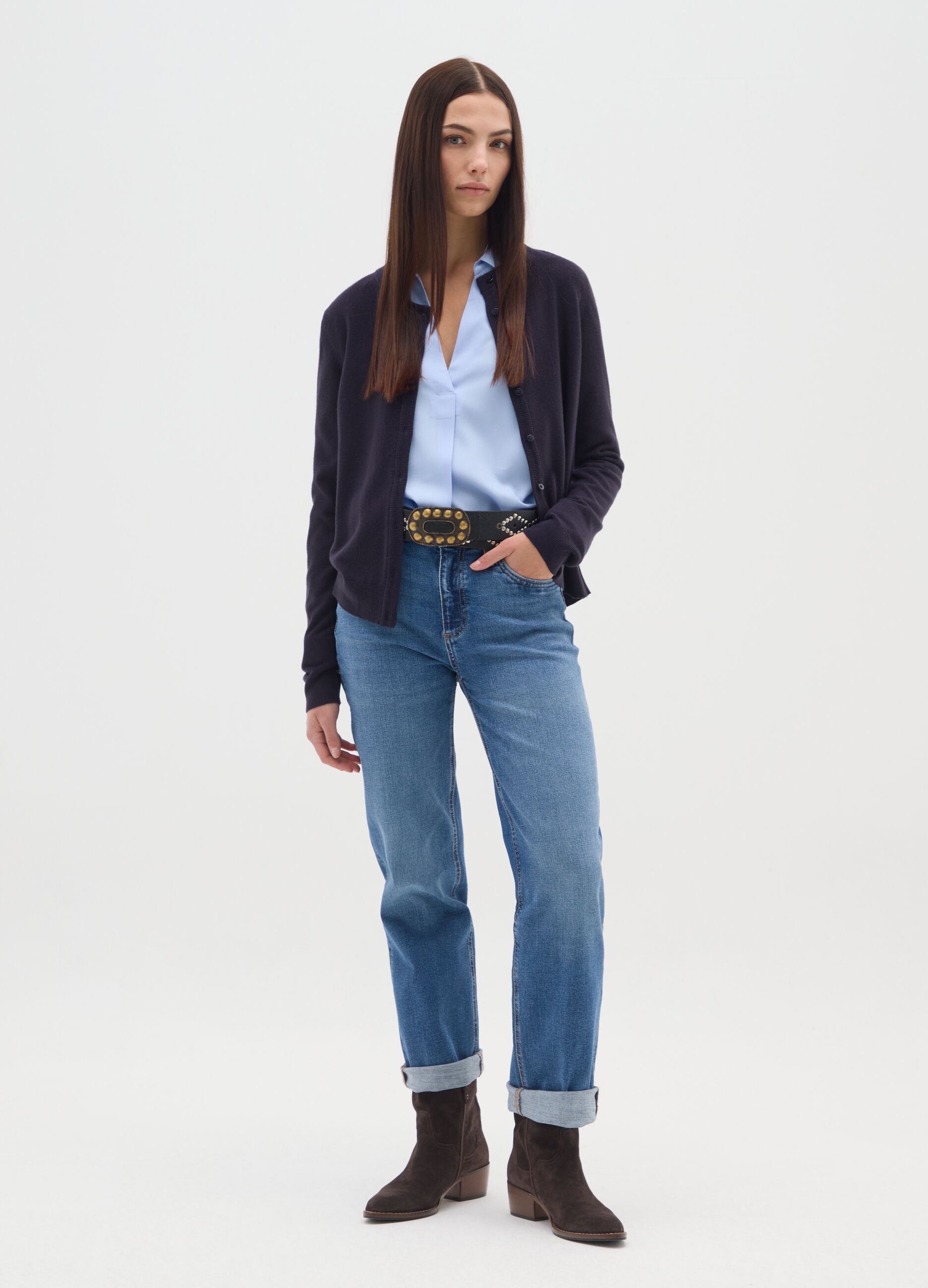 Knitted Blue Cardigan