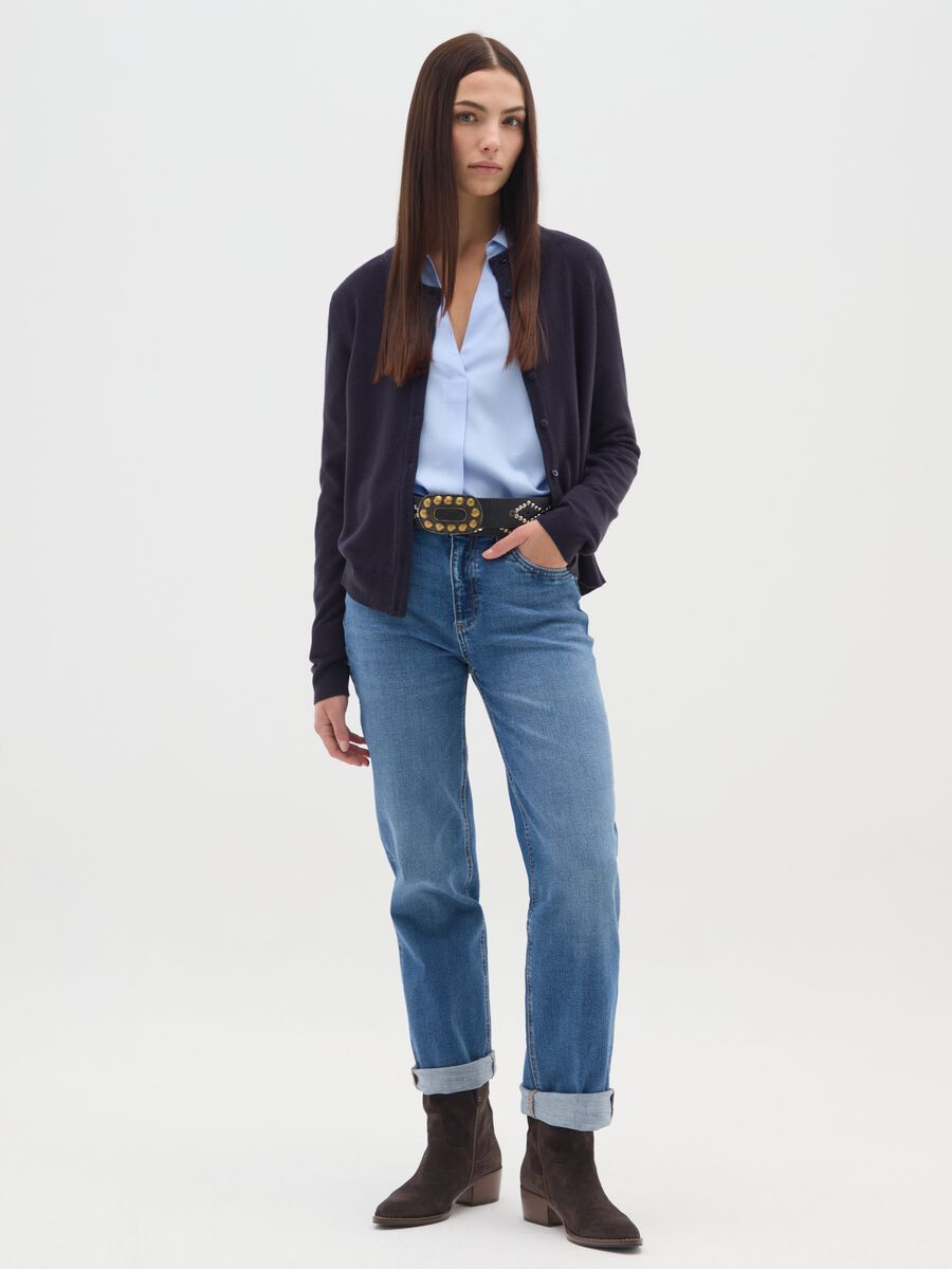 Knitted Blue Cardigan_1