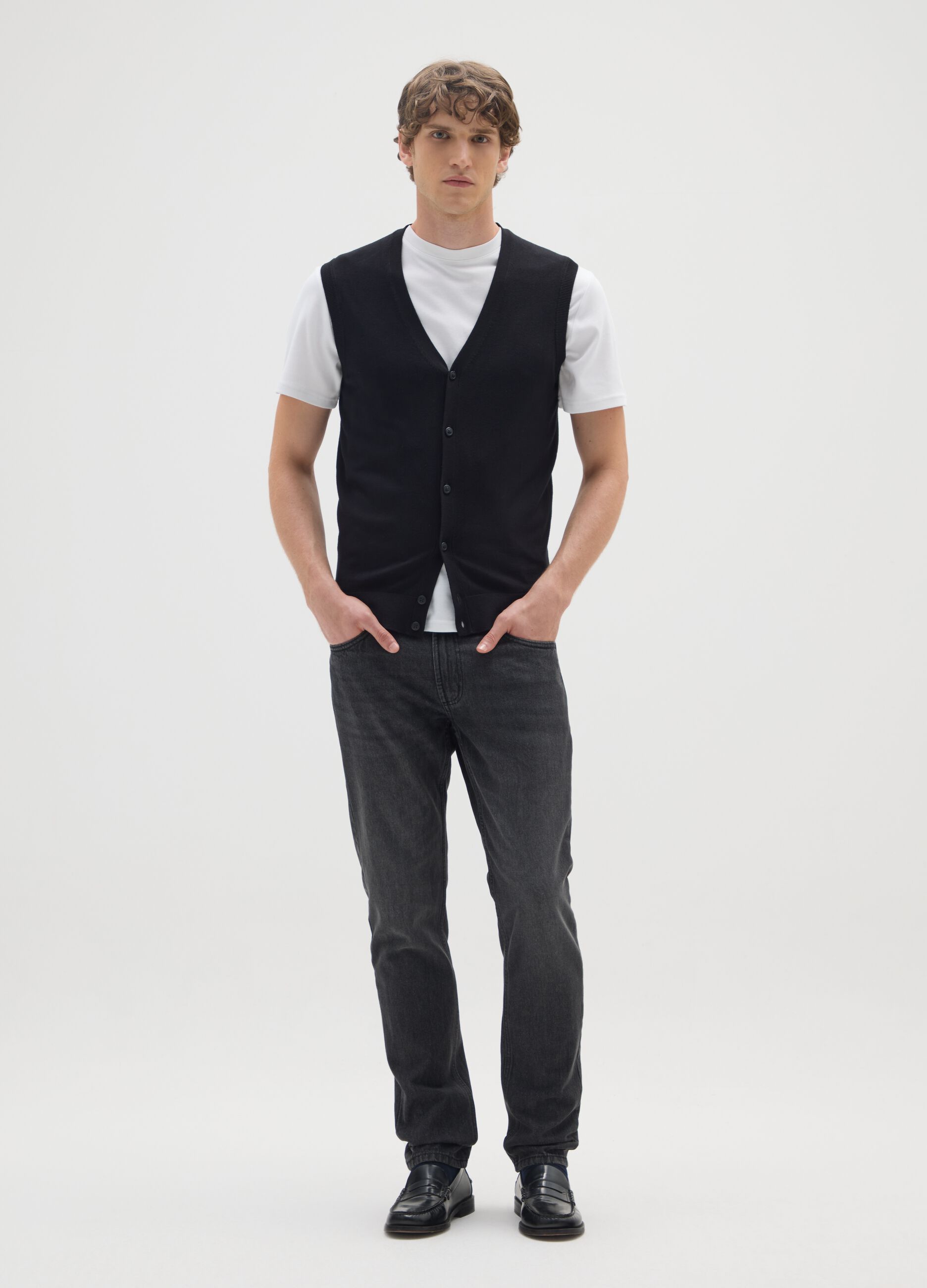 Jeans in puro cotone nero slim fit