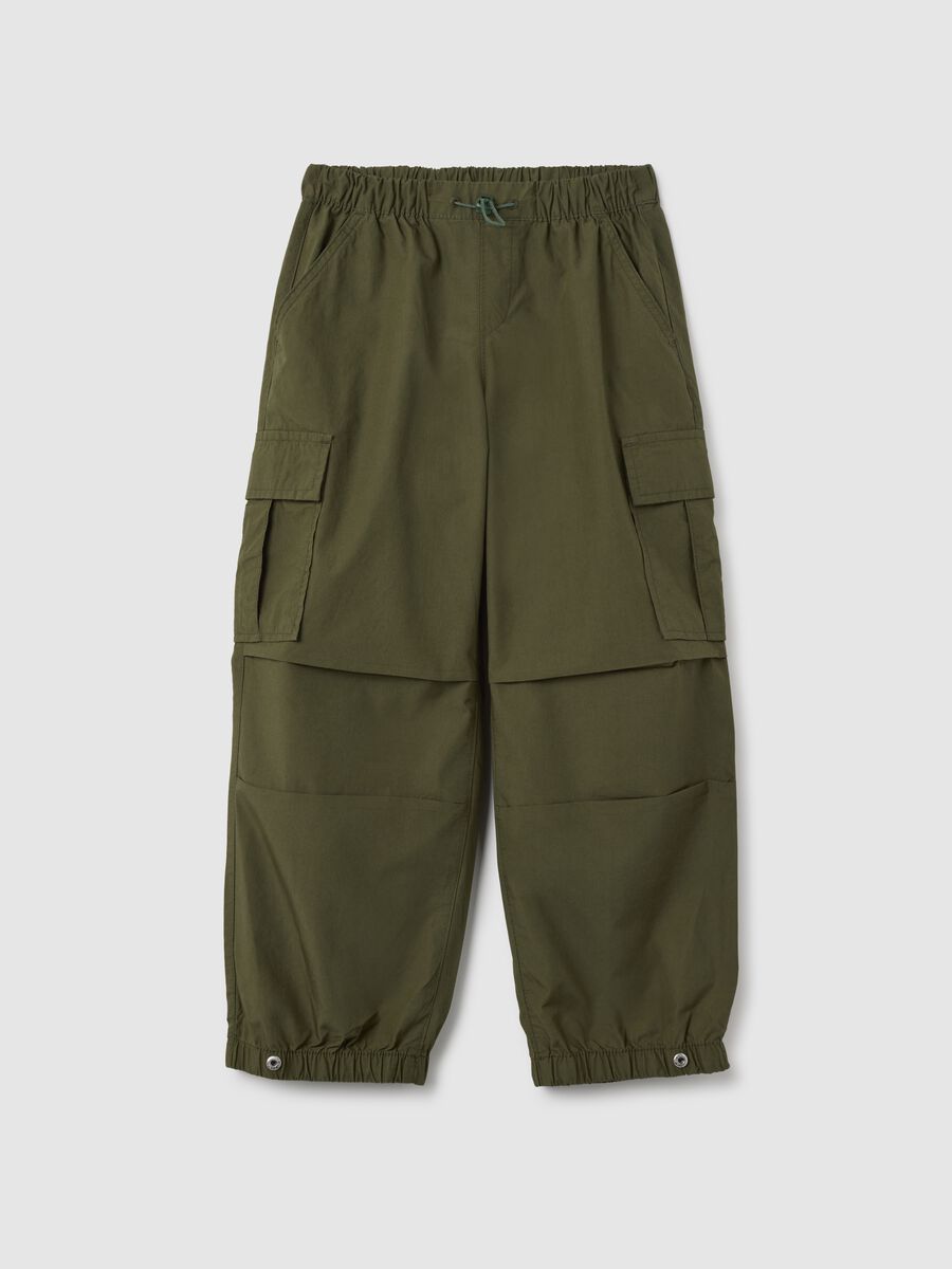 Cargo joggers in cotton with drawstring_0