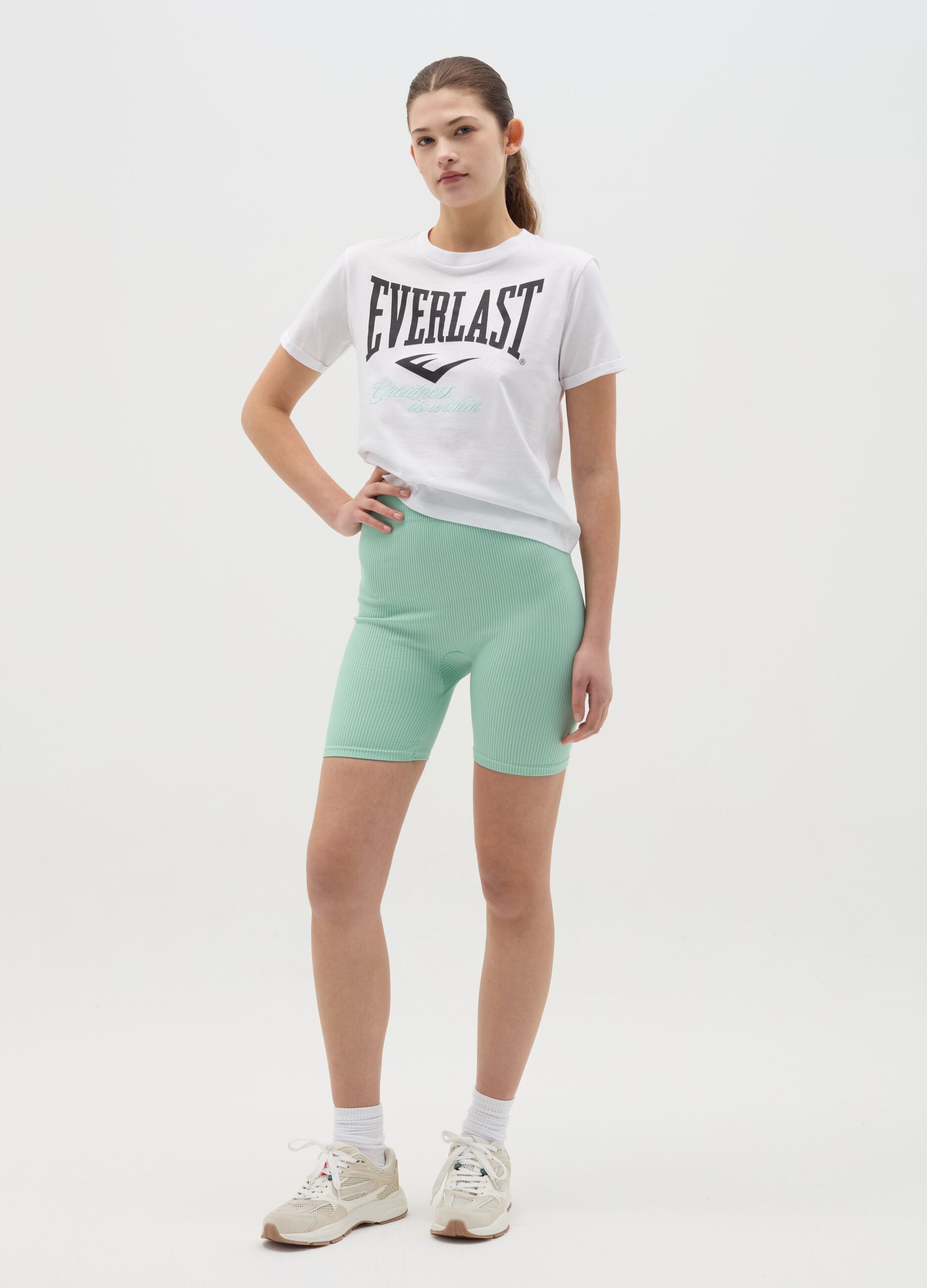 T-shirt with logo print and embroidery