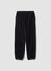 Black regular-fit fleece joggers with elasticated waistband_0