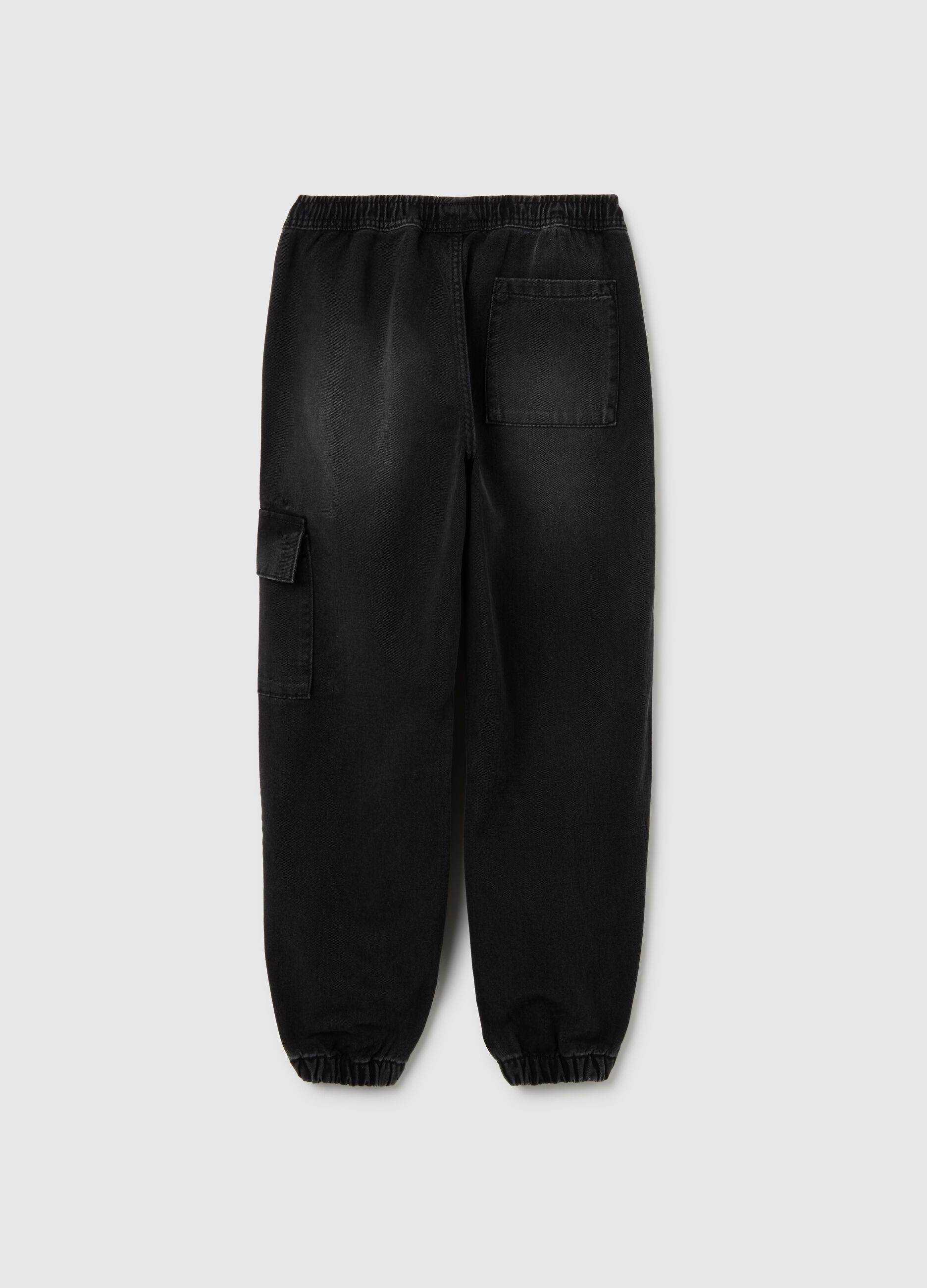 Denim relaxed fit jog black for boys in pure cotton