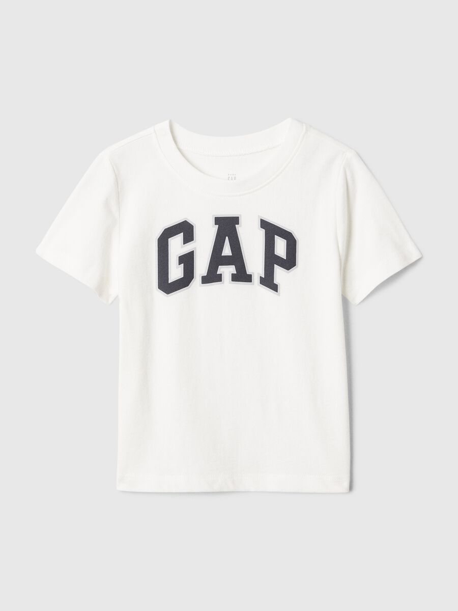 White Short Sleeve T-shirt with GAP Logo_0