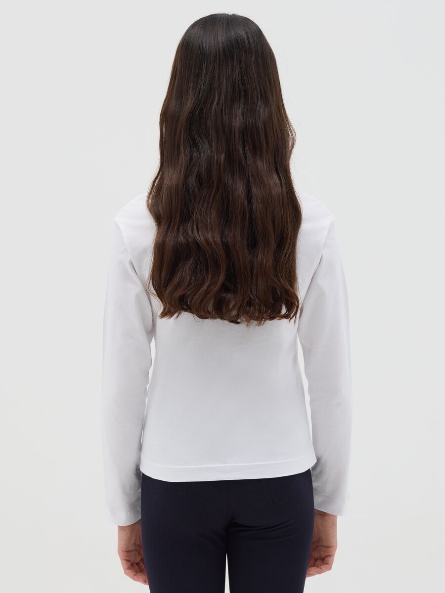 Cotton T-shirt with print and long sleeves_2