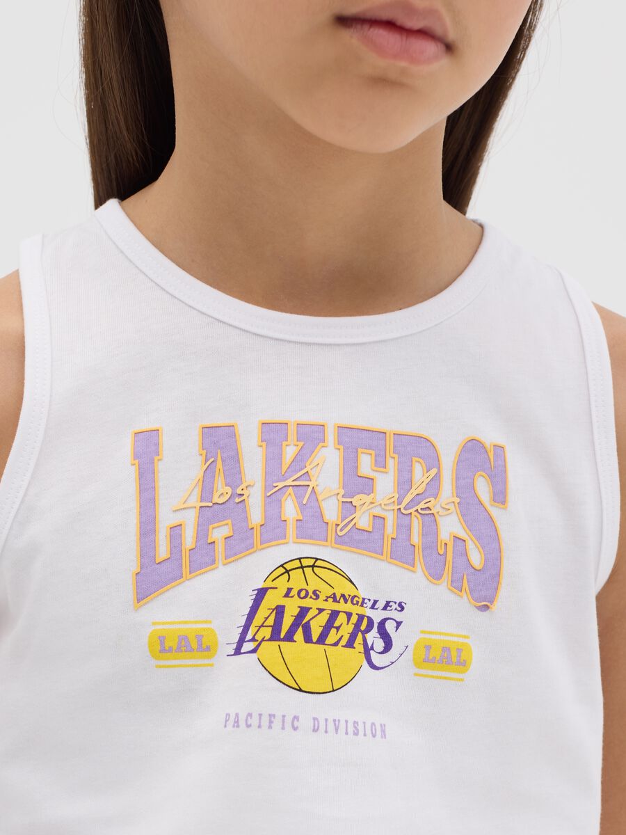 White NBA Los Angeles Lakers tank top in cotton_1