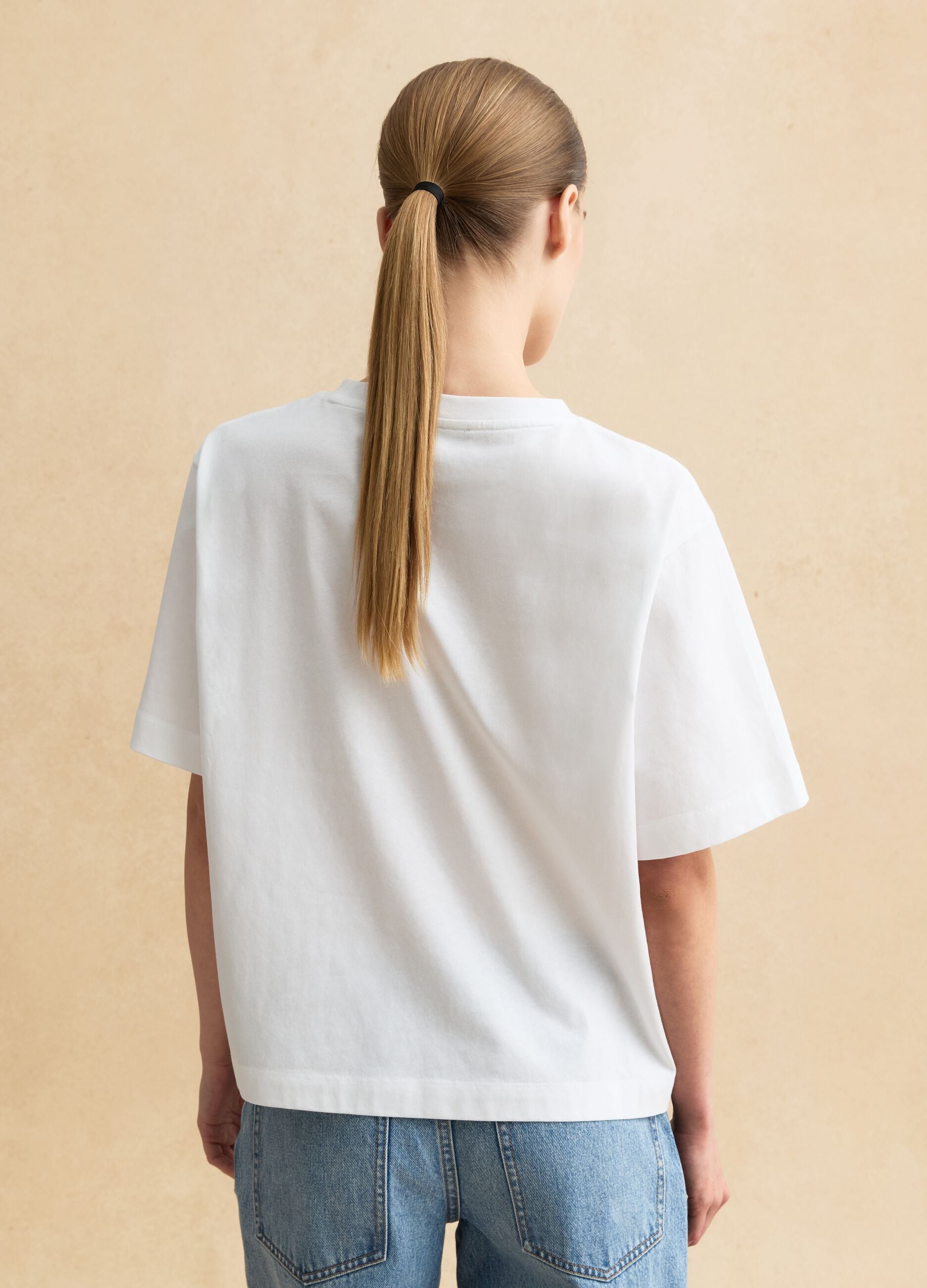 Multicolour pure cotton T-shirt with floral print in regular fit