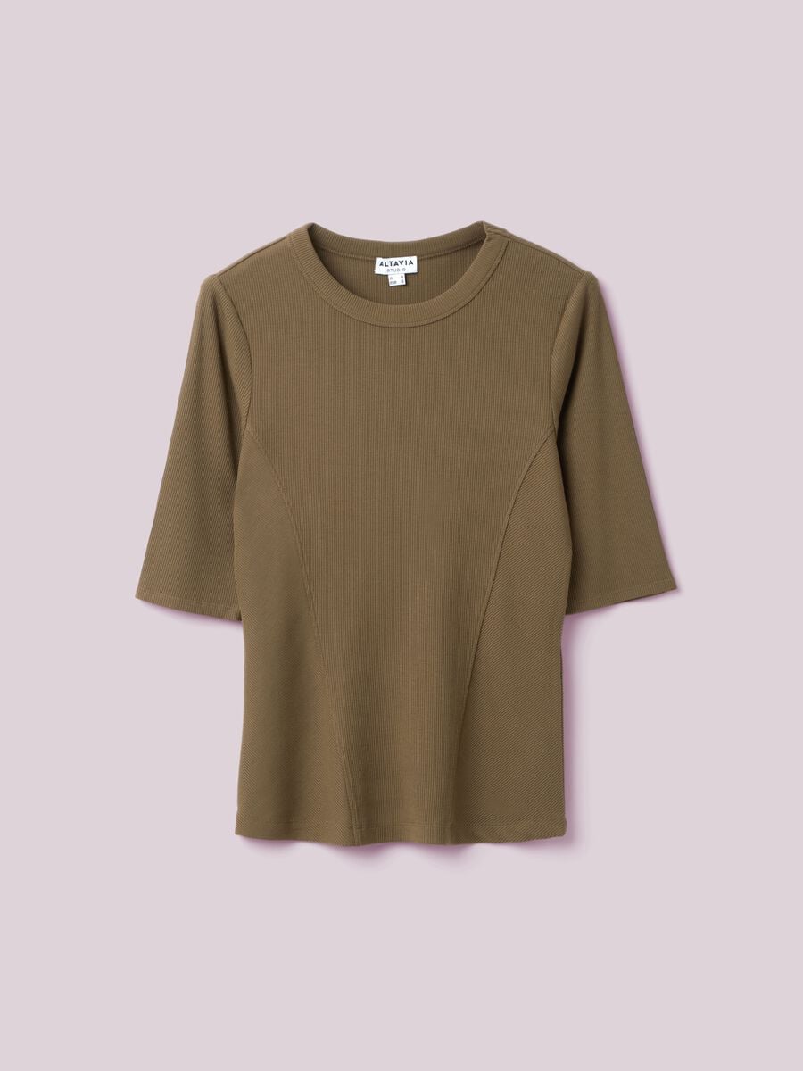 T-shirt in modal elasticizzato a costine ALTAVIA STUDIO_4