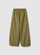 Girls' pure cotton green cargo trousers with parachute fit_4