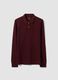 Polo rossa in piquet di puro cotone organico a maniche lunghe regular fit_4