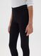 Girls' black stretchy cotton skinny leggings_2