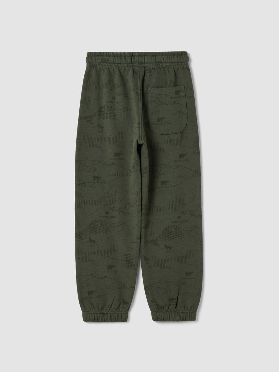 Pantaloni jogger verdi in puro cotone organico over fit_1