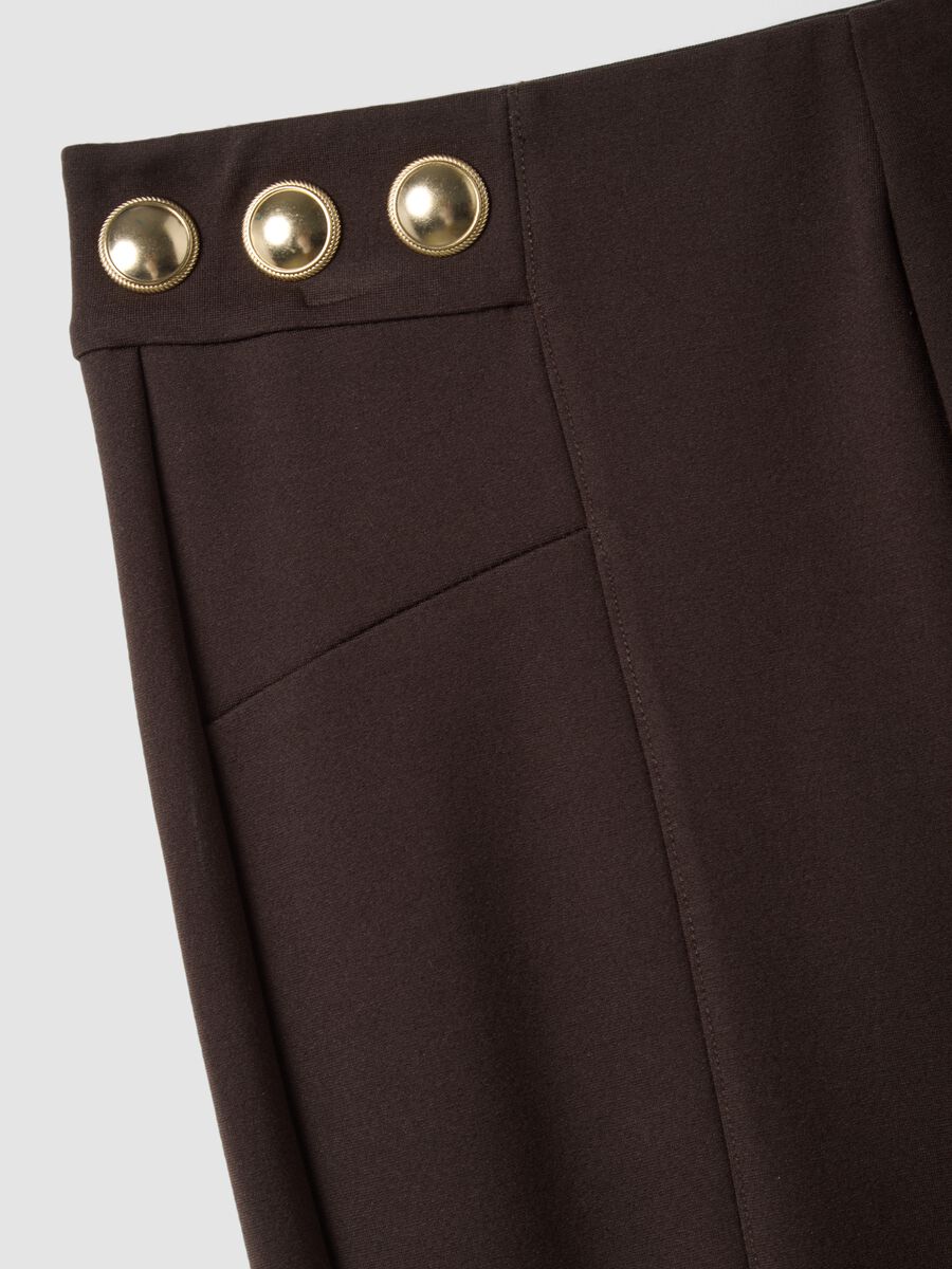 Leggings marroni in punto Milano di viscosa elasticizzata skinny fit_5