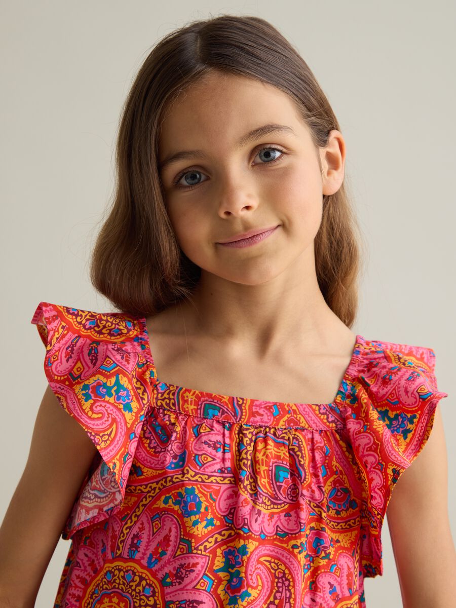 Girls' dress in pure cotton multicolour regular fit with pattern_2