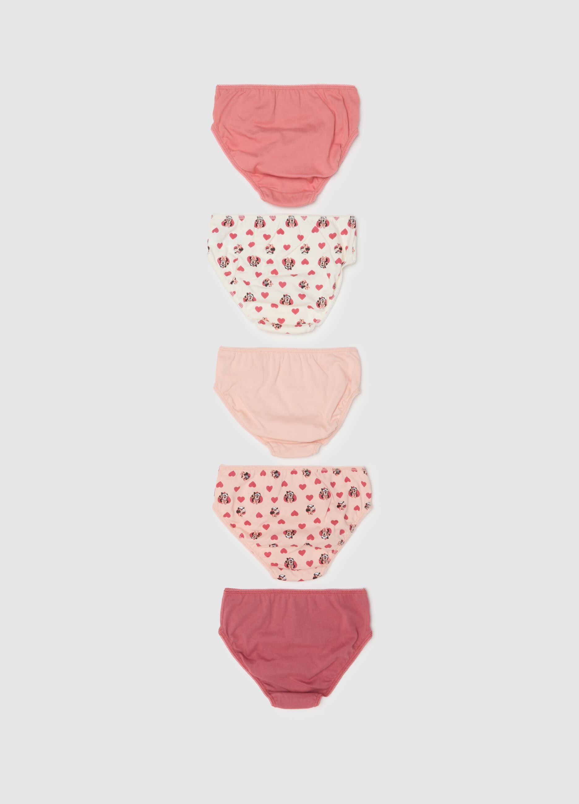 Multipack di mutandine da bambina in puro cotone multicolor