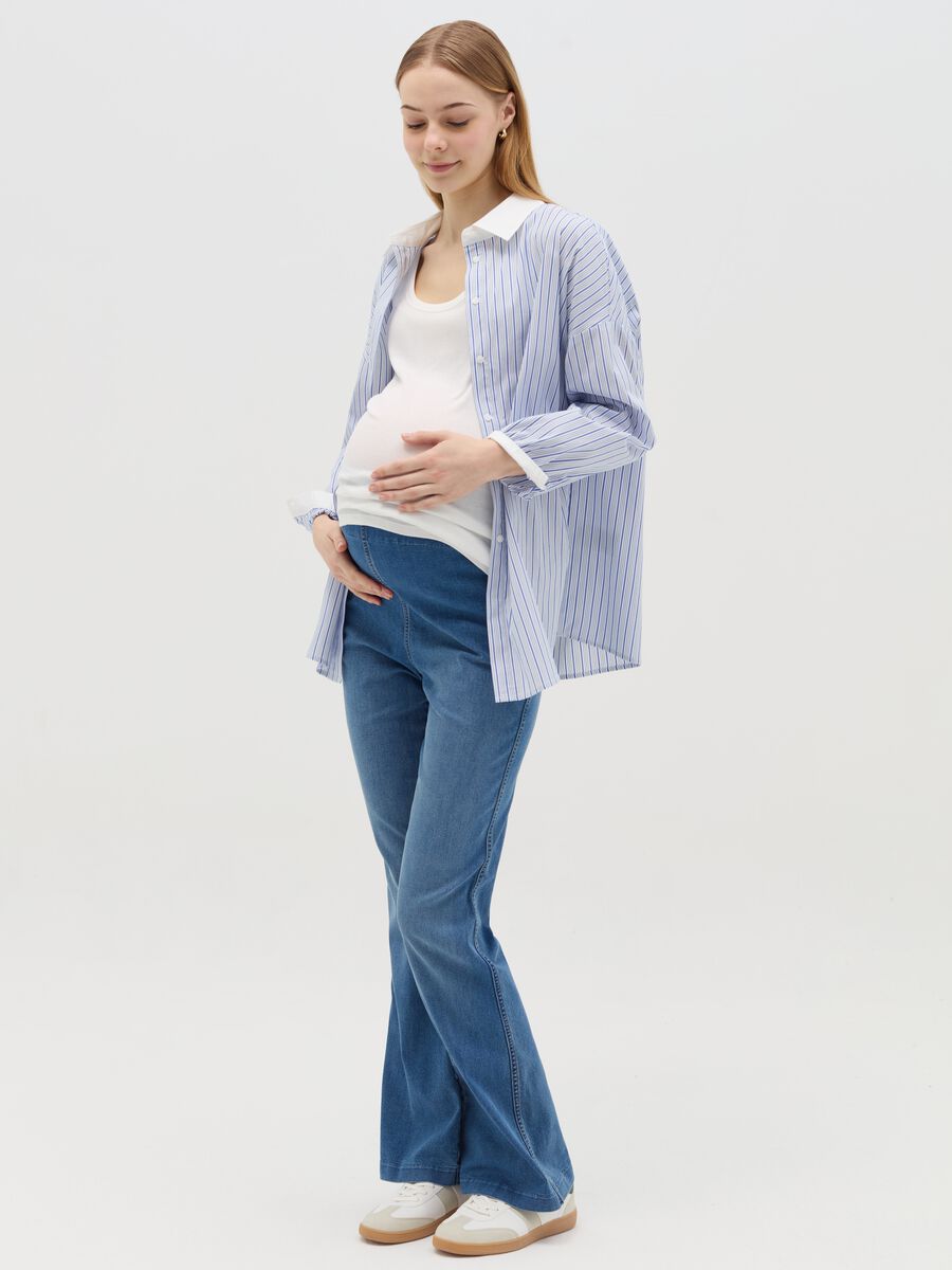 Flare-fit maternity treggings in denim_0