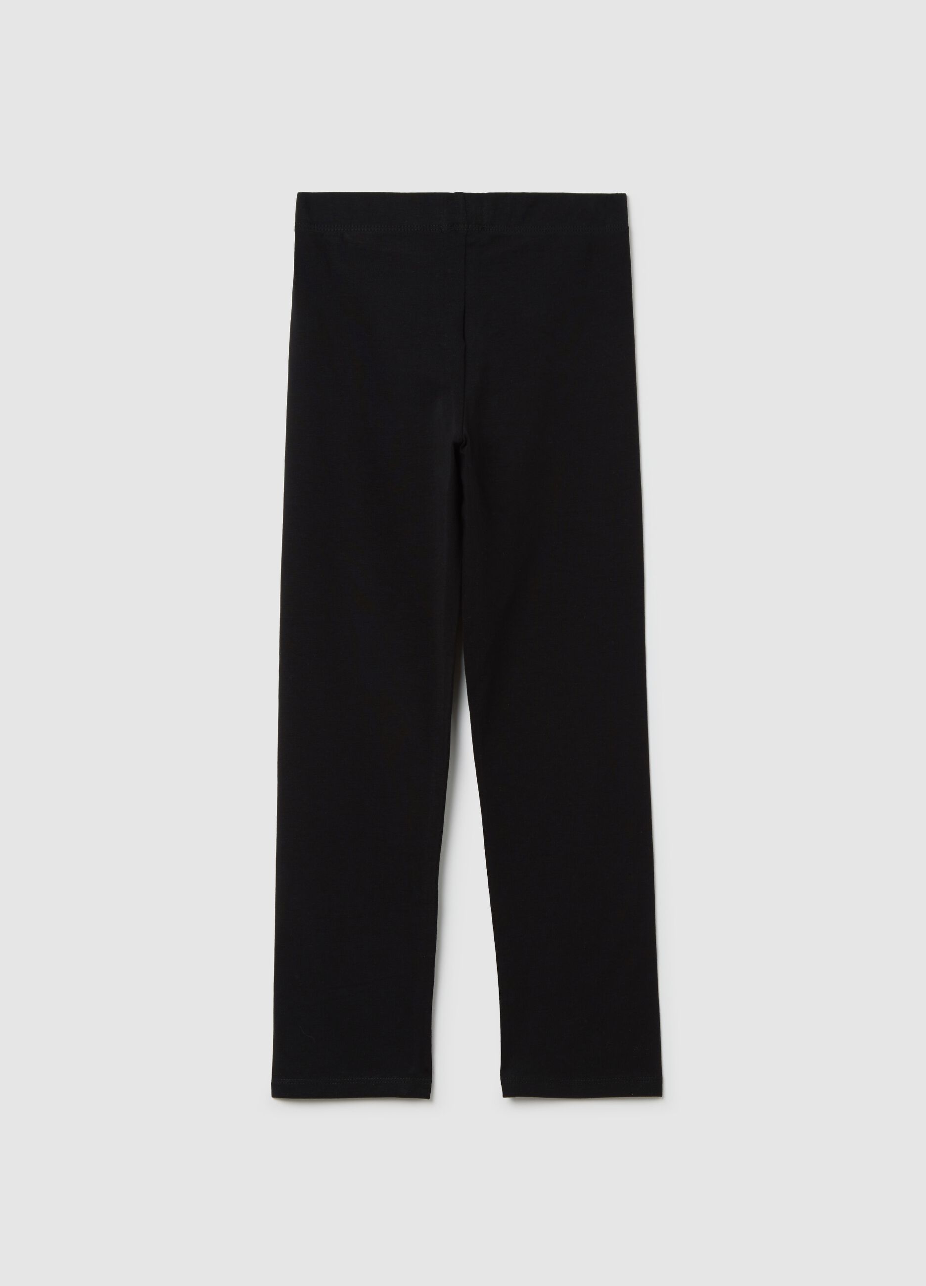 Black leggings in stretch cotton