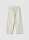 Children's straight jogger trousers in pure beige cotton_0