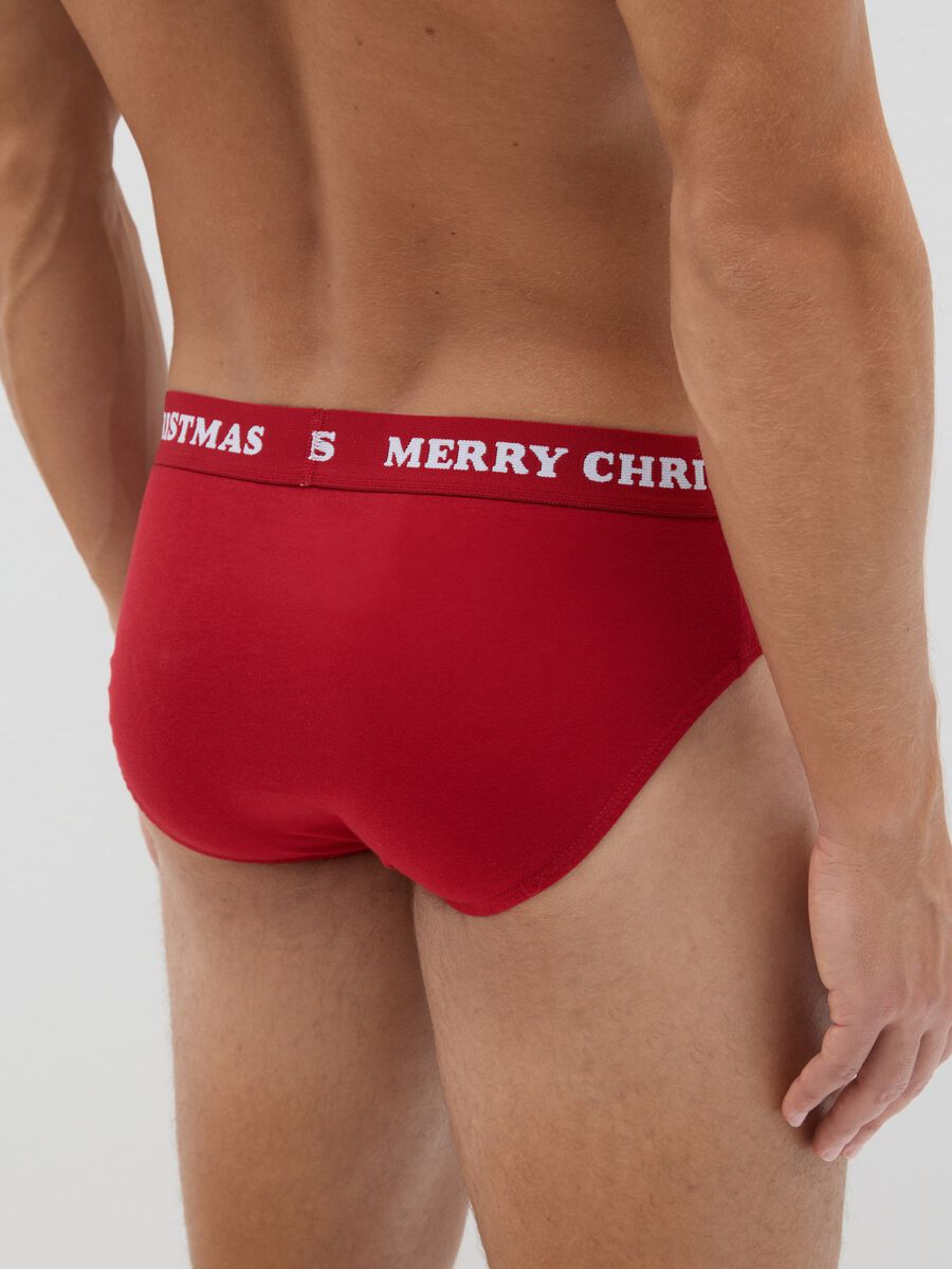 Red Christmas cotton briefs with regular fit_2