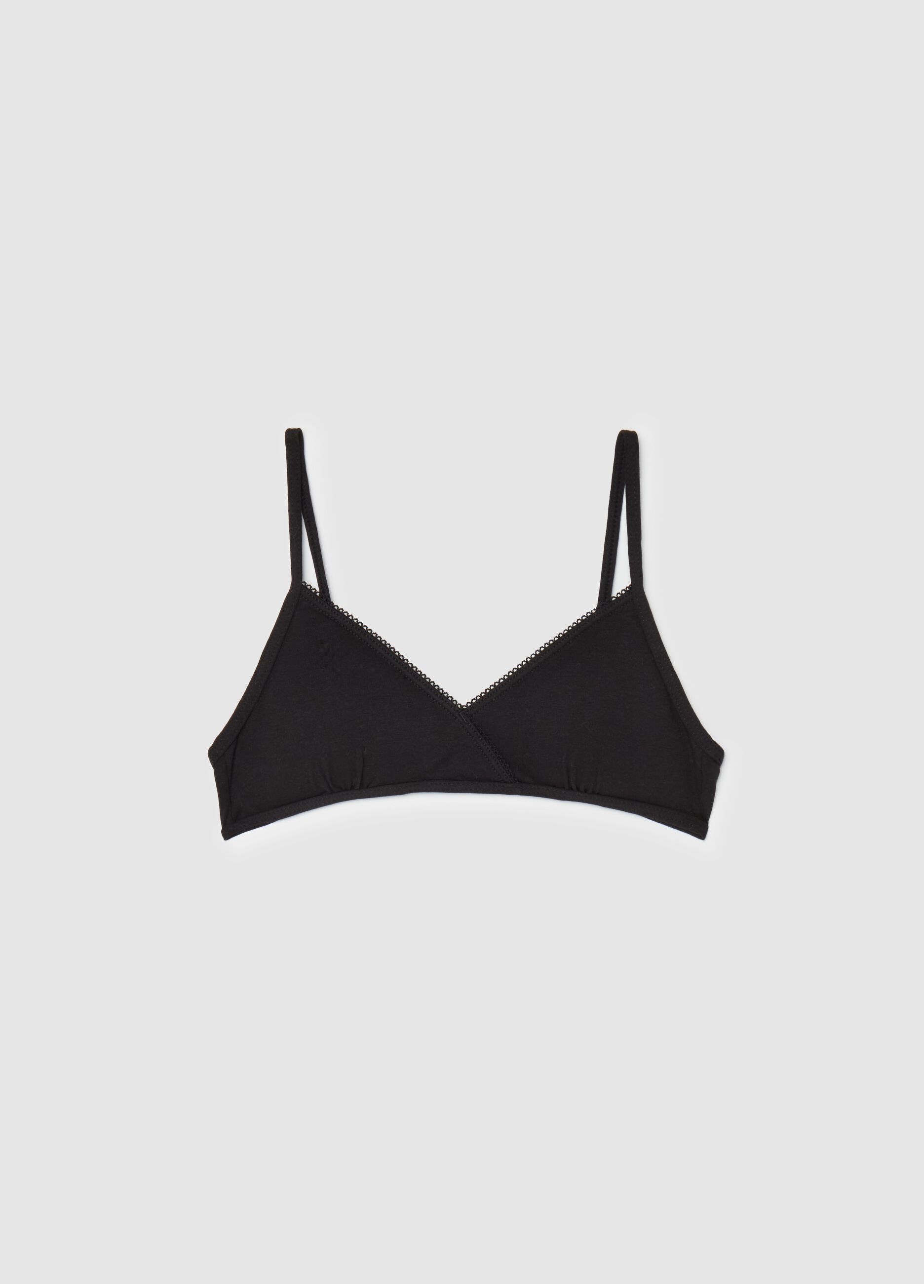 Semi-padded triangle bra