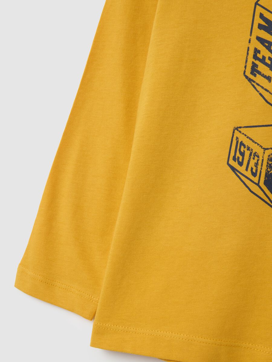 Yellow pure cotton children's jumper regular fit with print_3