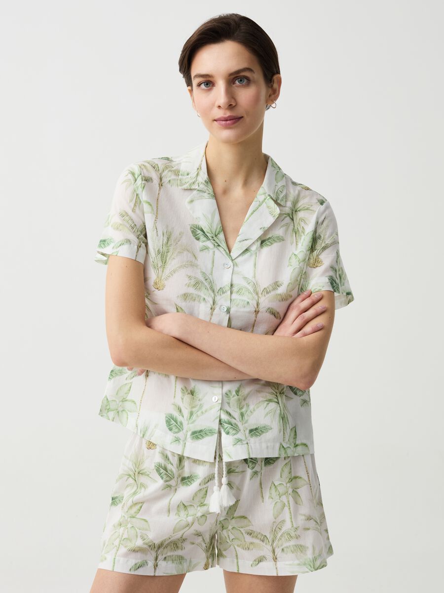 Canvas pyjamas with tropical palms print_0