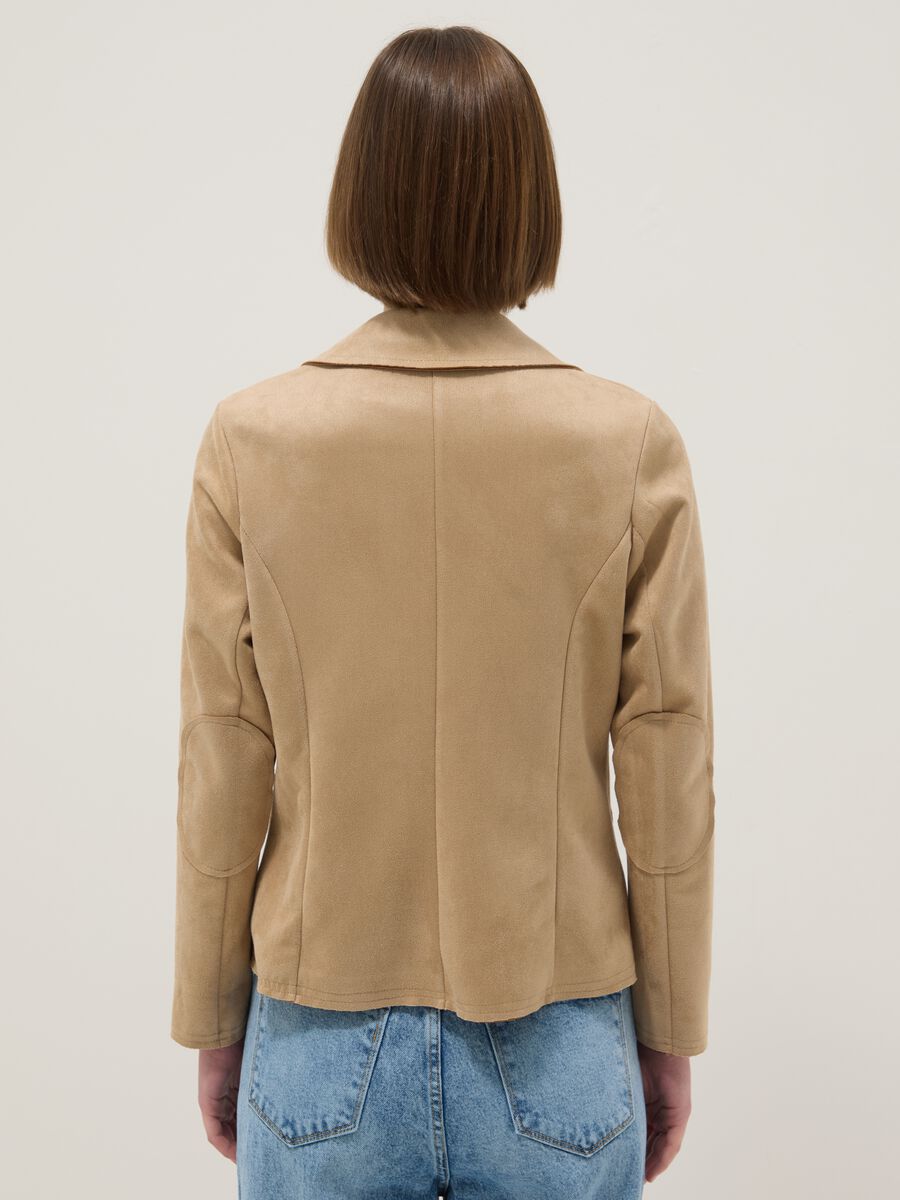 Giacca leggera beige regular fit con tasche_3
