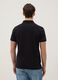 Short sleeve black organic cotton polo shirt, slim fit_2