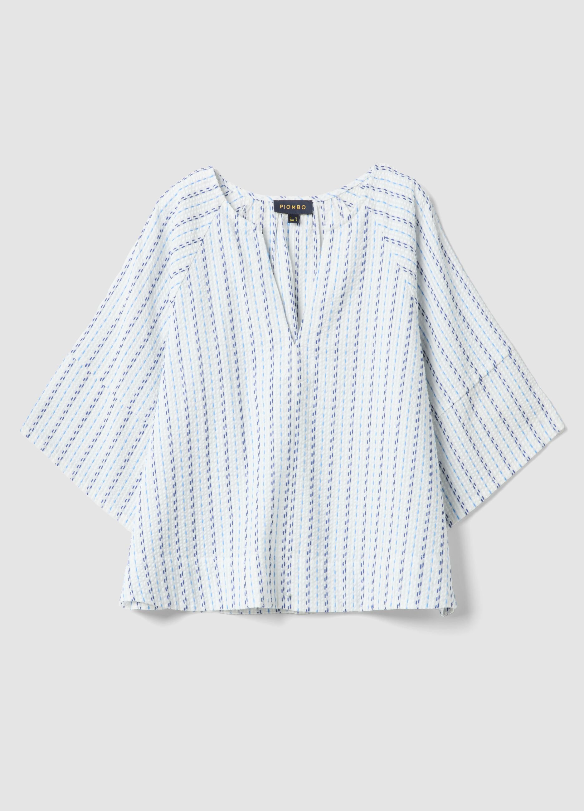 White pure cotton striped shirt