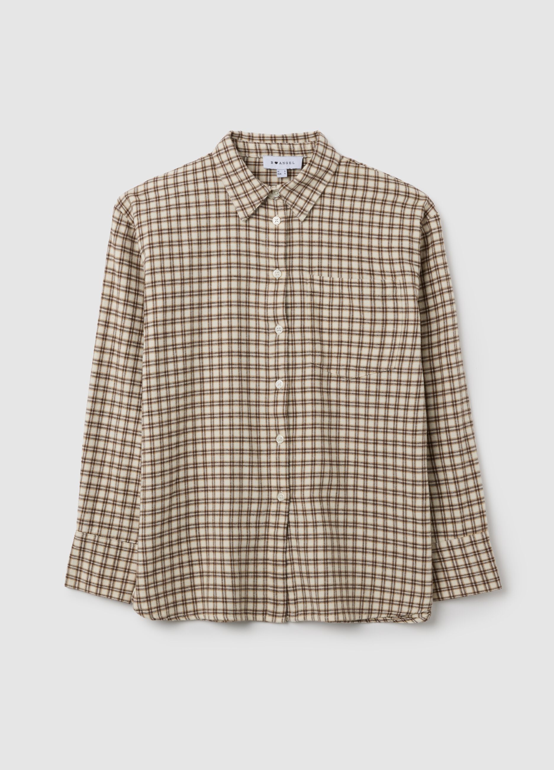 Multicoloured plaid cotton shirt in oversized fit