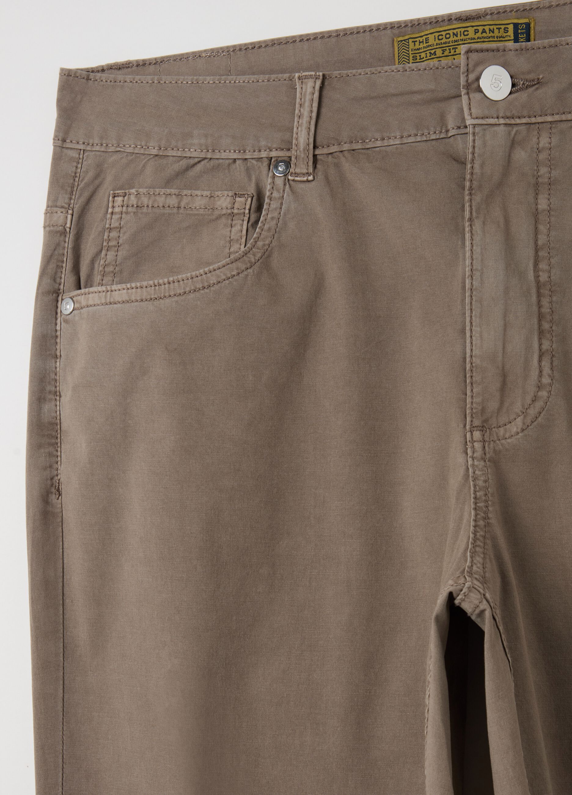Slim-fit trousers in cotton poplin