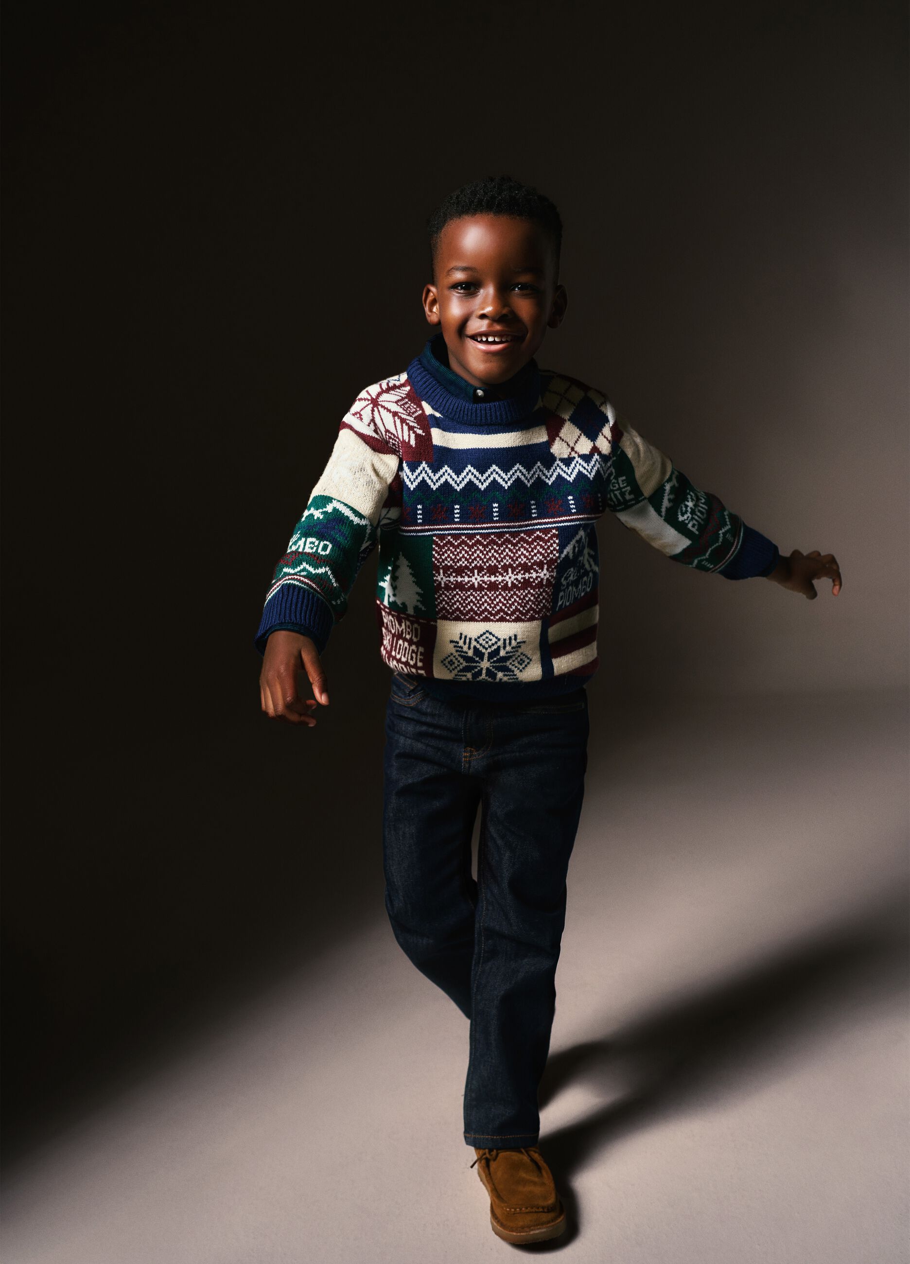 Multicolour kids' jumper regular fit with jacquard design