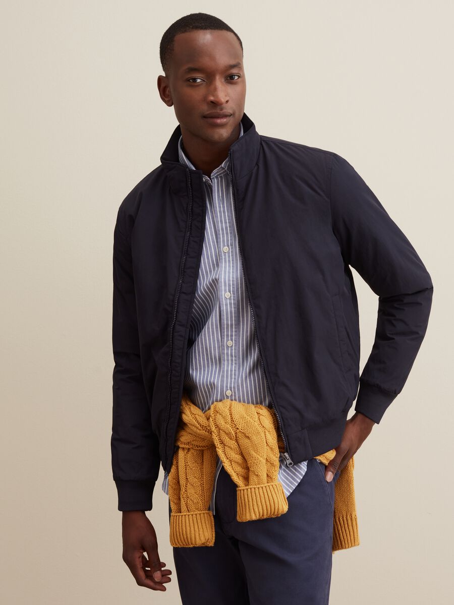 Bomber full-zip a collo alto_0