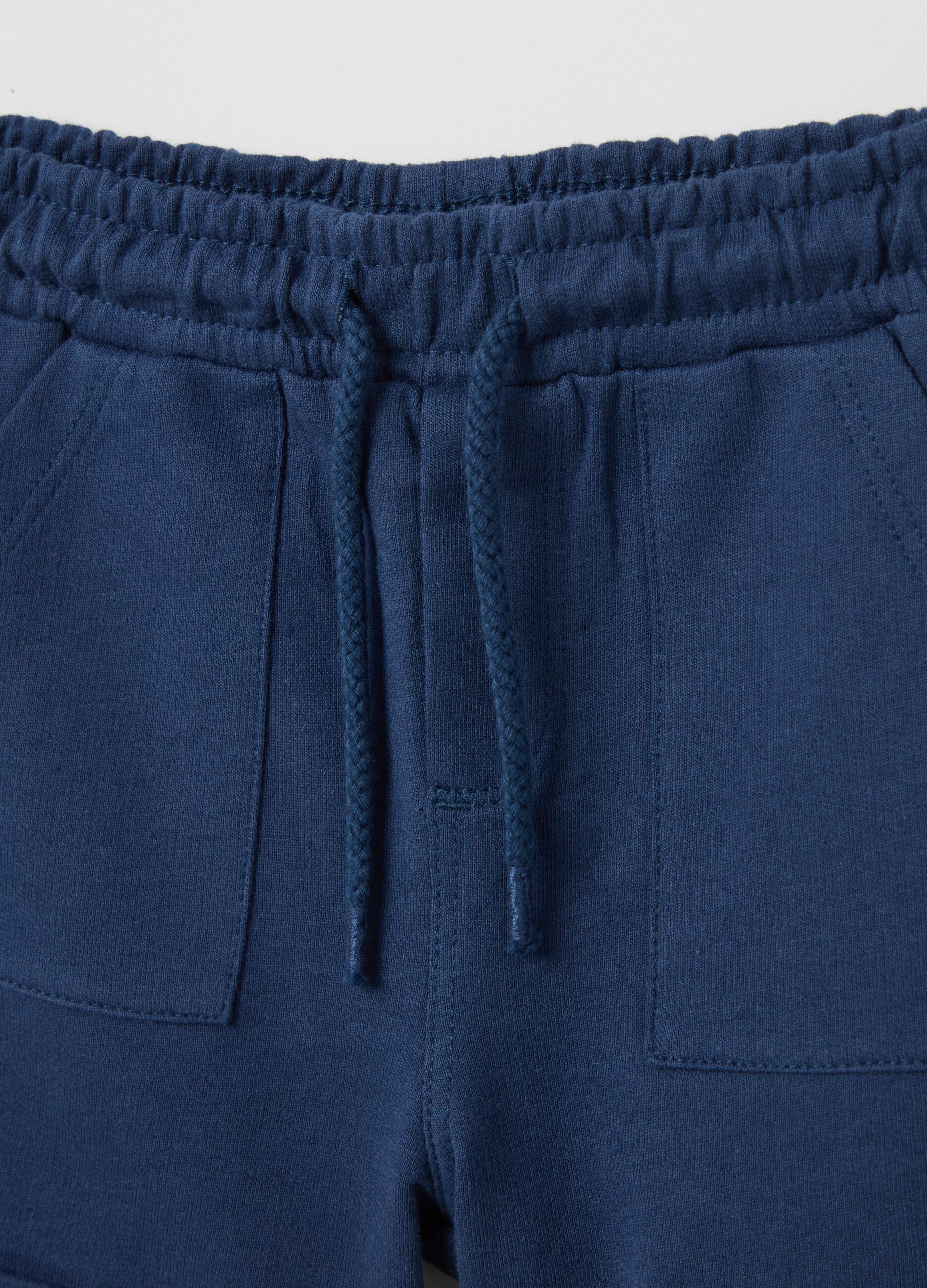 Bermuda shorts in French terry with drawstring