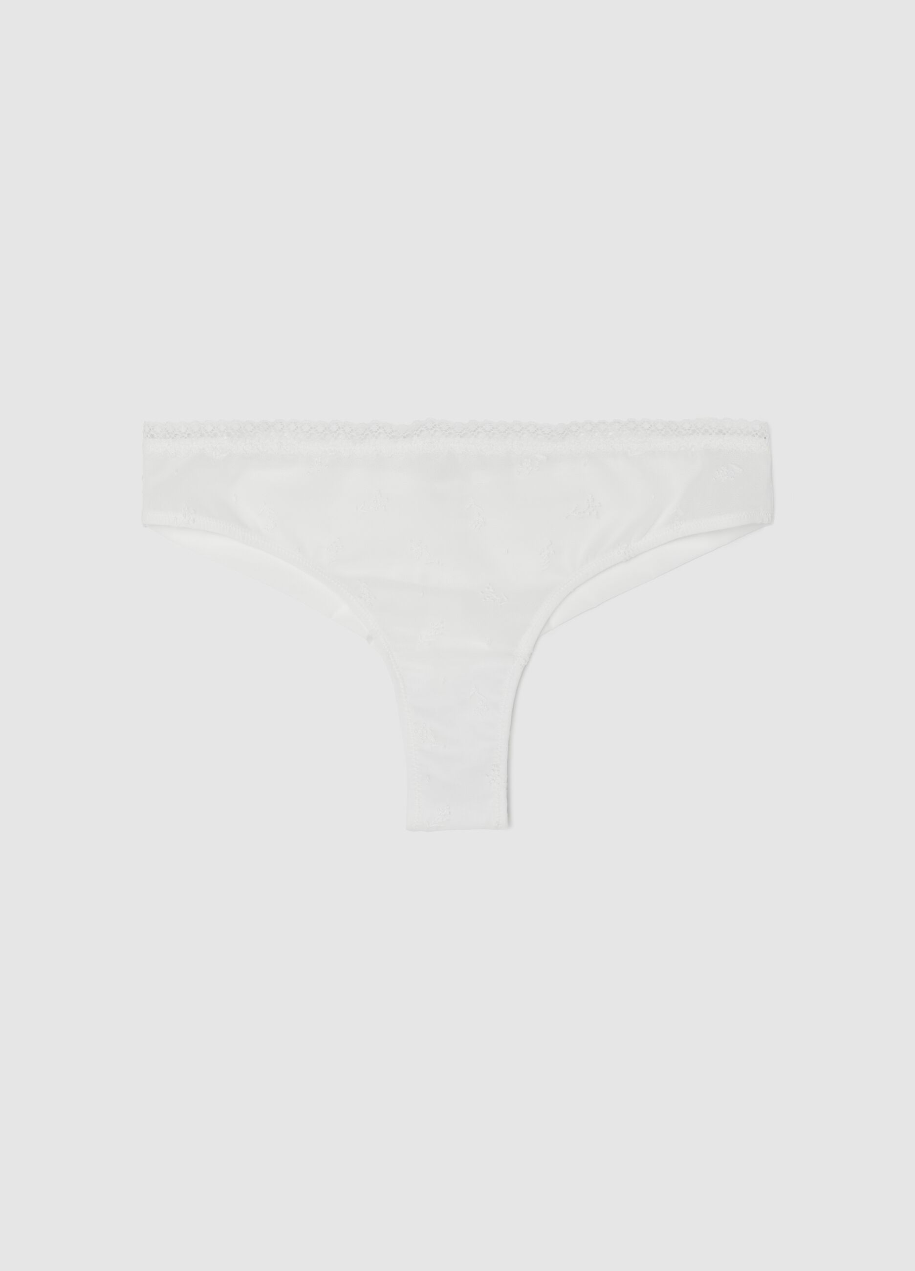Slip da donna in tessuto elasticizzato bianco regular fit