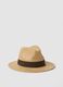 Beige hat in paper-blend fabric_0