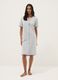 Grey organic cotton blend nightdress with buttons and embroidery_1