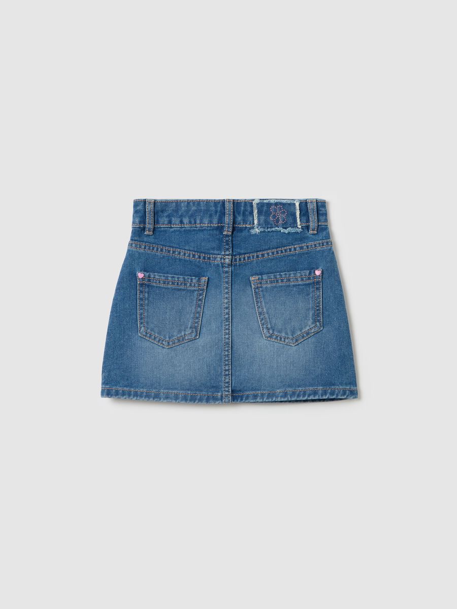 Denim miniskirt with diamantés_1