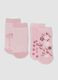 Bipack di calze rosa antiscivolo in cotone organico per bimbe_0