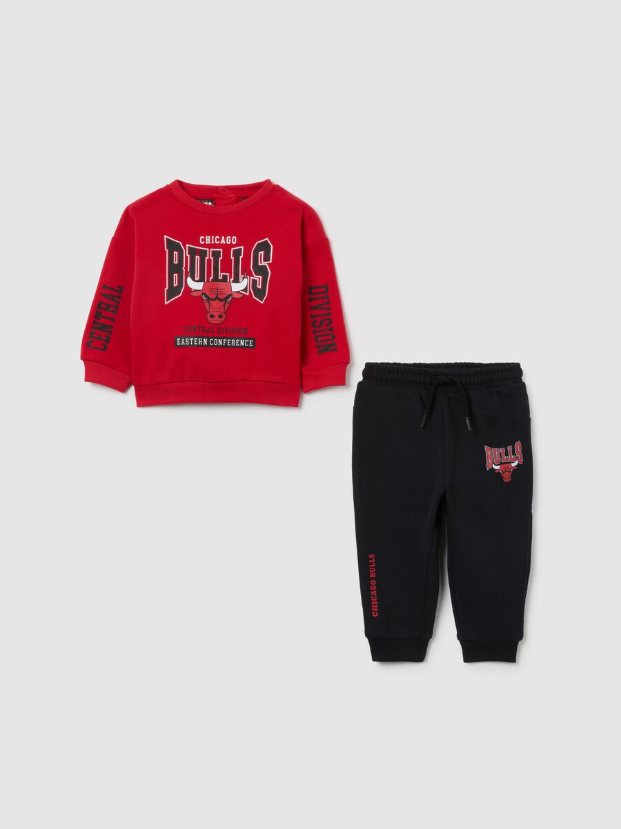 Multicolour sweatshirt and trousers set for kids - Chicago Bulls in cotton blend_0