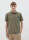 Green short-sleeved polo shirt in cotton piquet_0