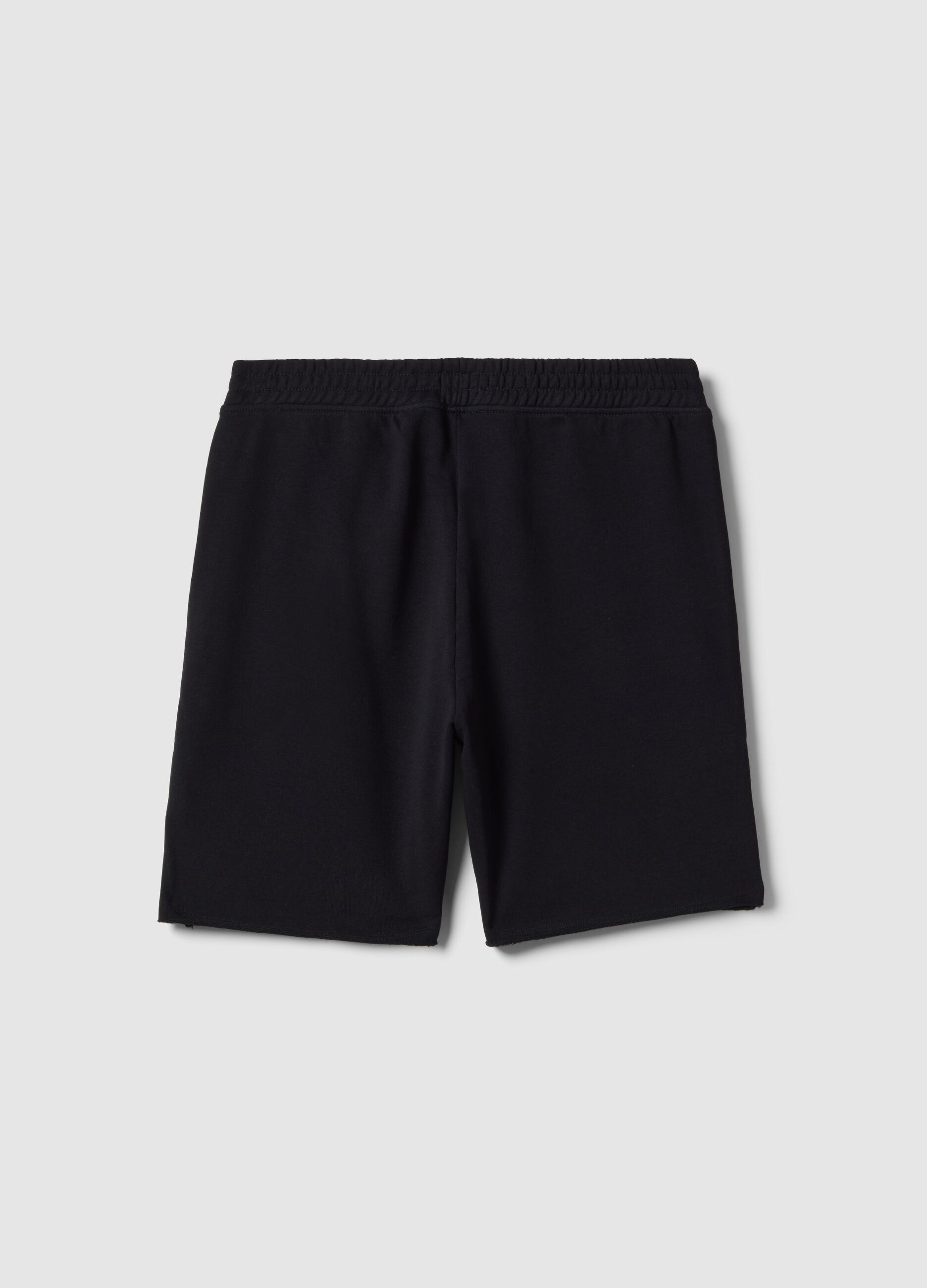 Boys' oversized fit pure cotton black shorts
