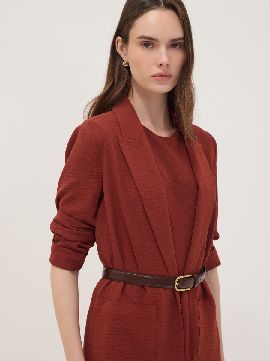 Red regular-fit blazer with classic lapels_1