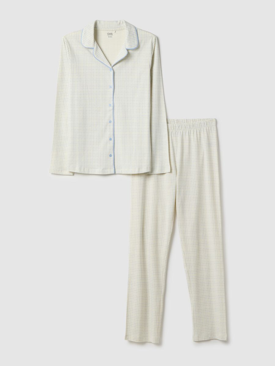 White check pyjamas in pure cotton regular fit_4