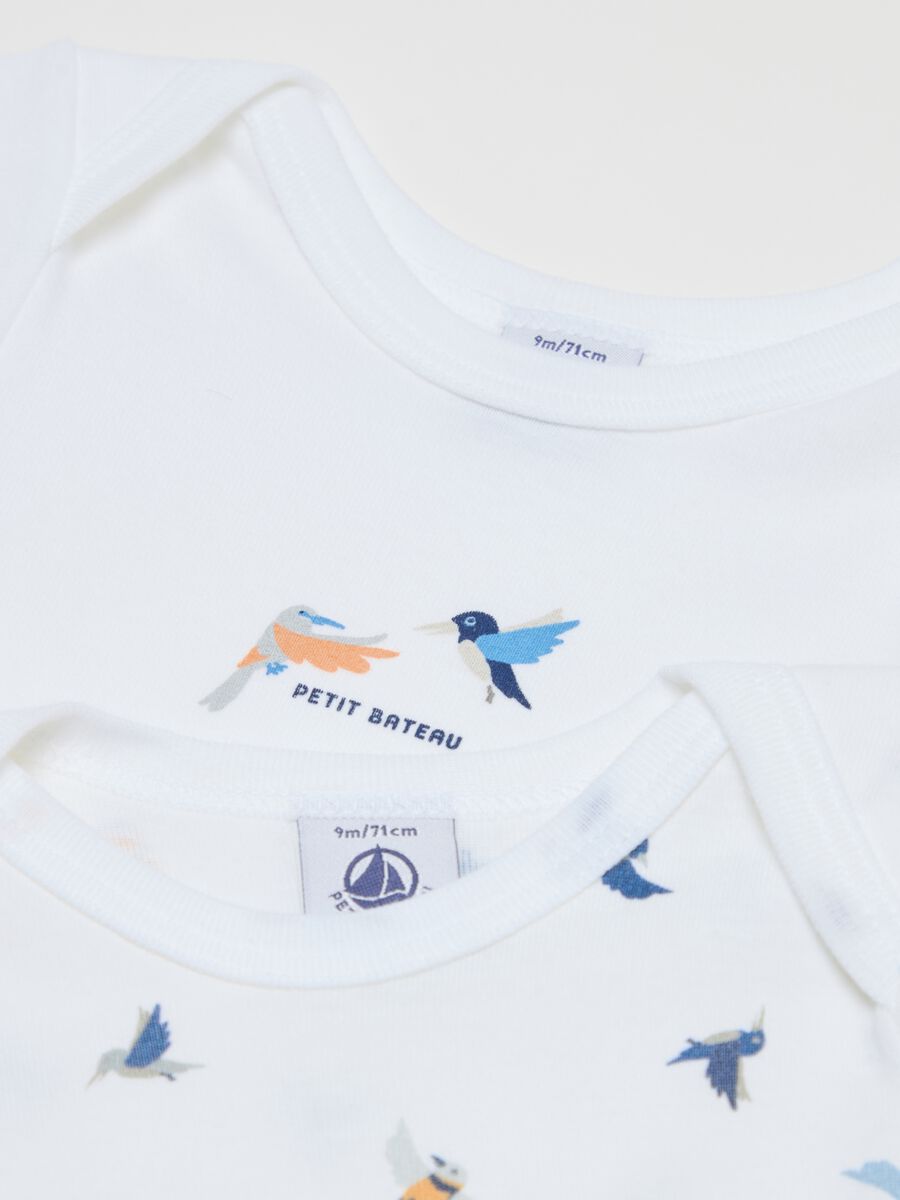 Three-pack long-sleeved bodysuits with birds print_2